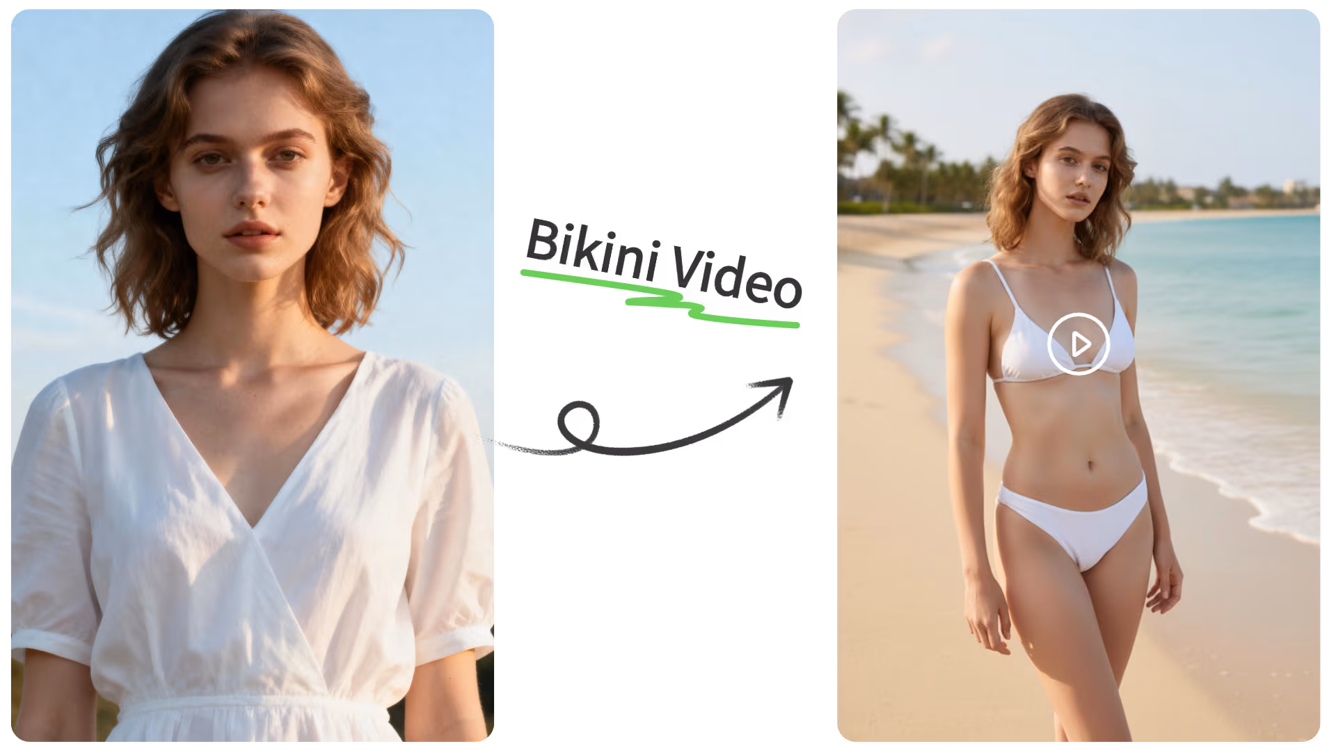 Example of a realistic AI-generated bikini video