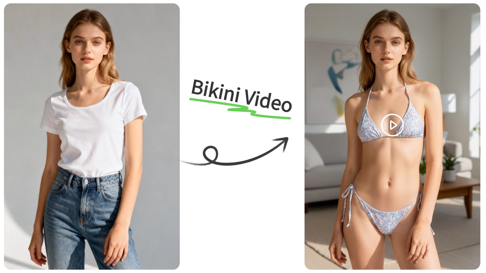 Showcasing a perfect bikini body in video